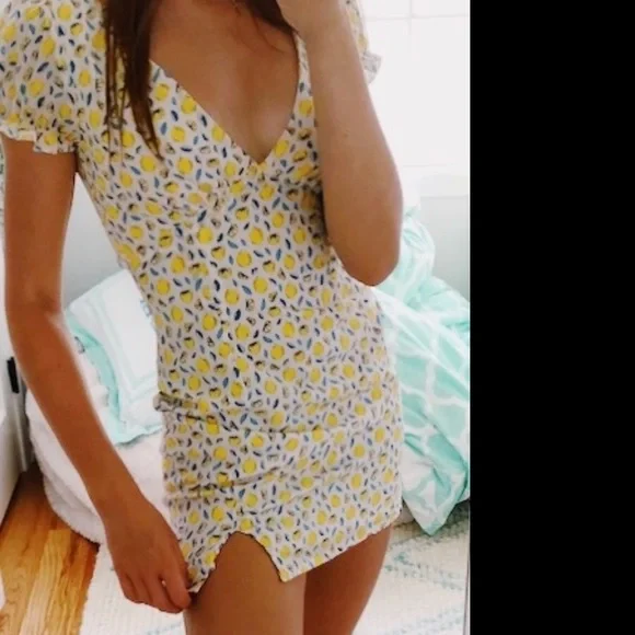 open lace back dress I Know Places Mini Dress Lemon